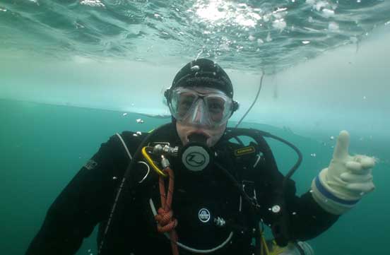 Ice Diving at Lake Minnewanka