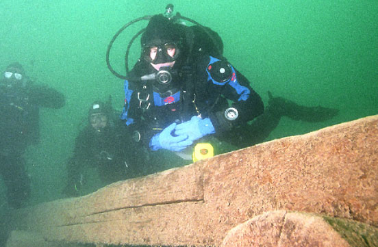 Bridge pillings in Lake Minnewanka